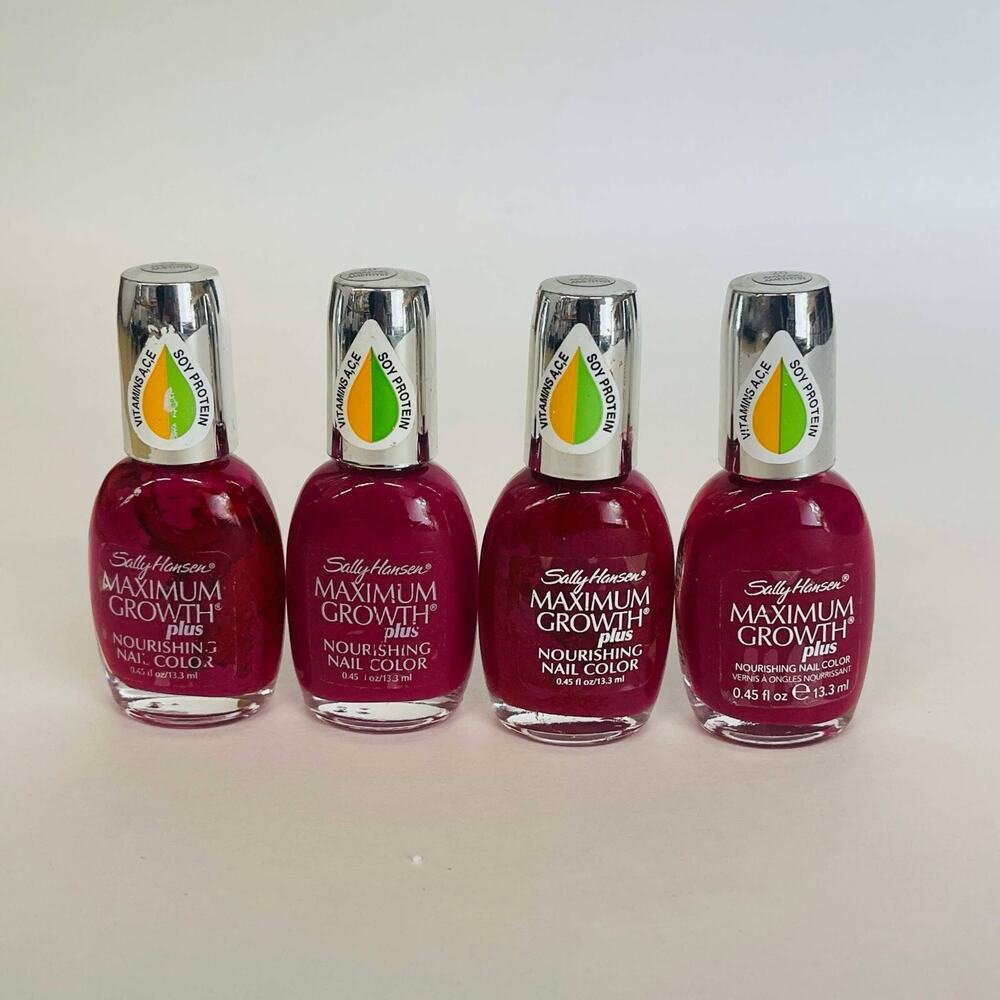 Lot of 4 Sally Hansen Nourishing Nail Color #20 Amazing Amethyst 0.45 fl oz